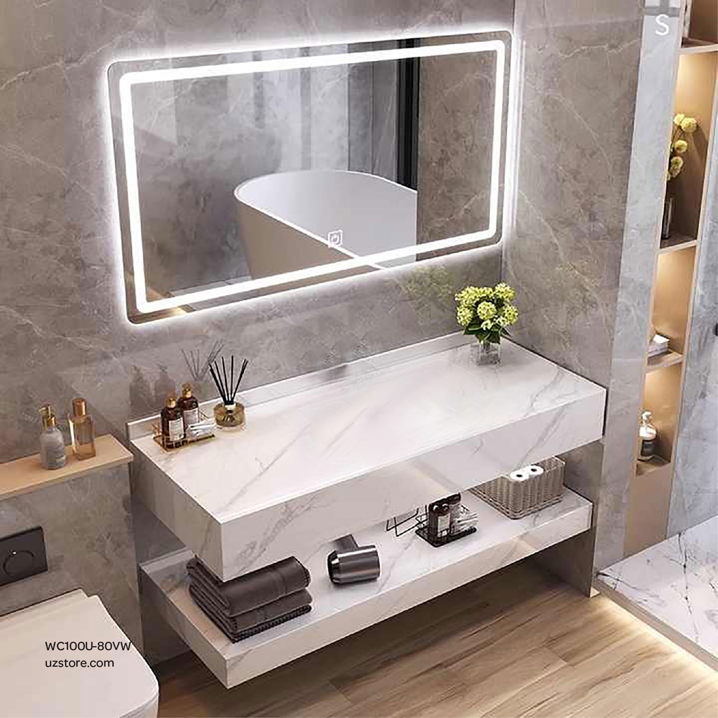 Sintered stone UP counter without basin 80C Volakas white  80x50x13cm,   Up