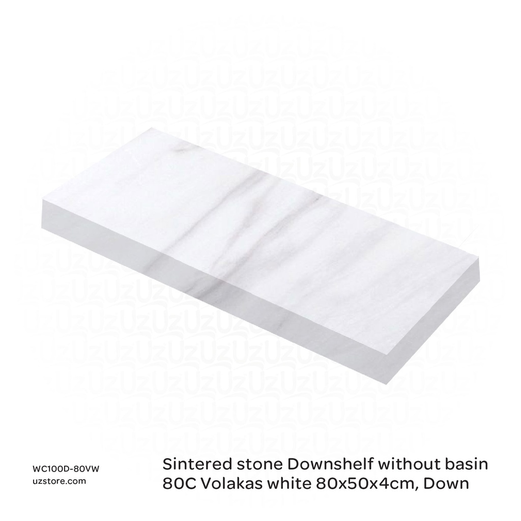 Sintered stone Downshelf without basin 80C Volakas white  80x50x4cm,  Down