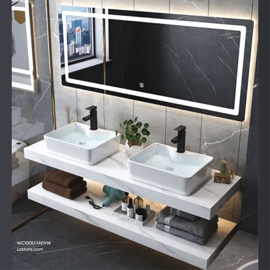Sintered stone UP counter without basin 140C Volakas white  140x50x13cm,  Up