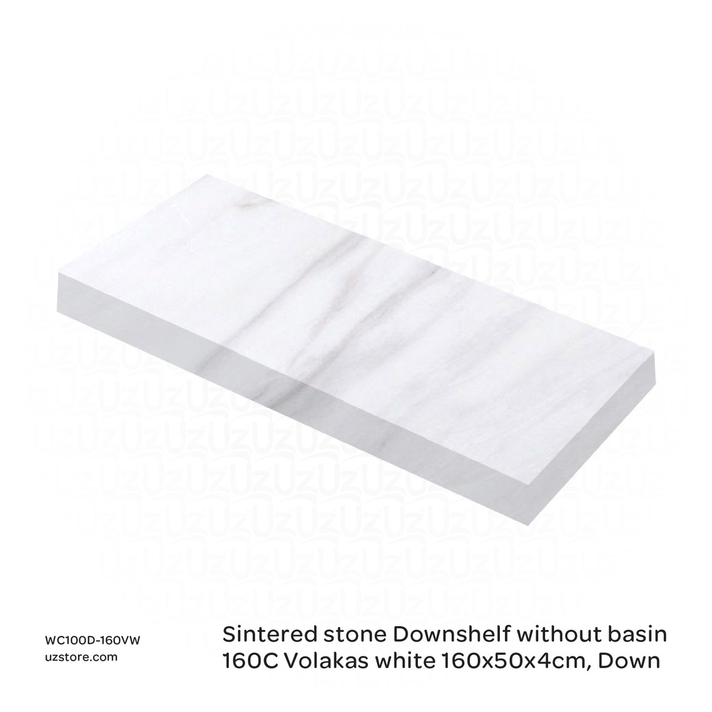 Sintered stone Downshelf without basin 160C Volakas white  160x50x4cm,  Down