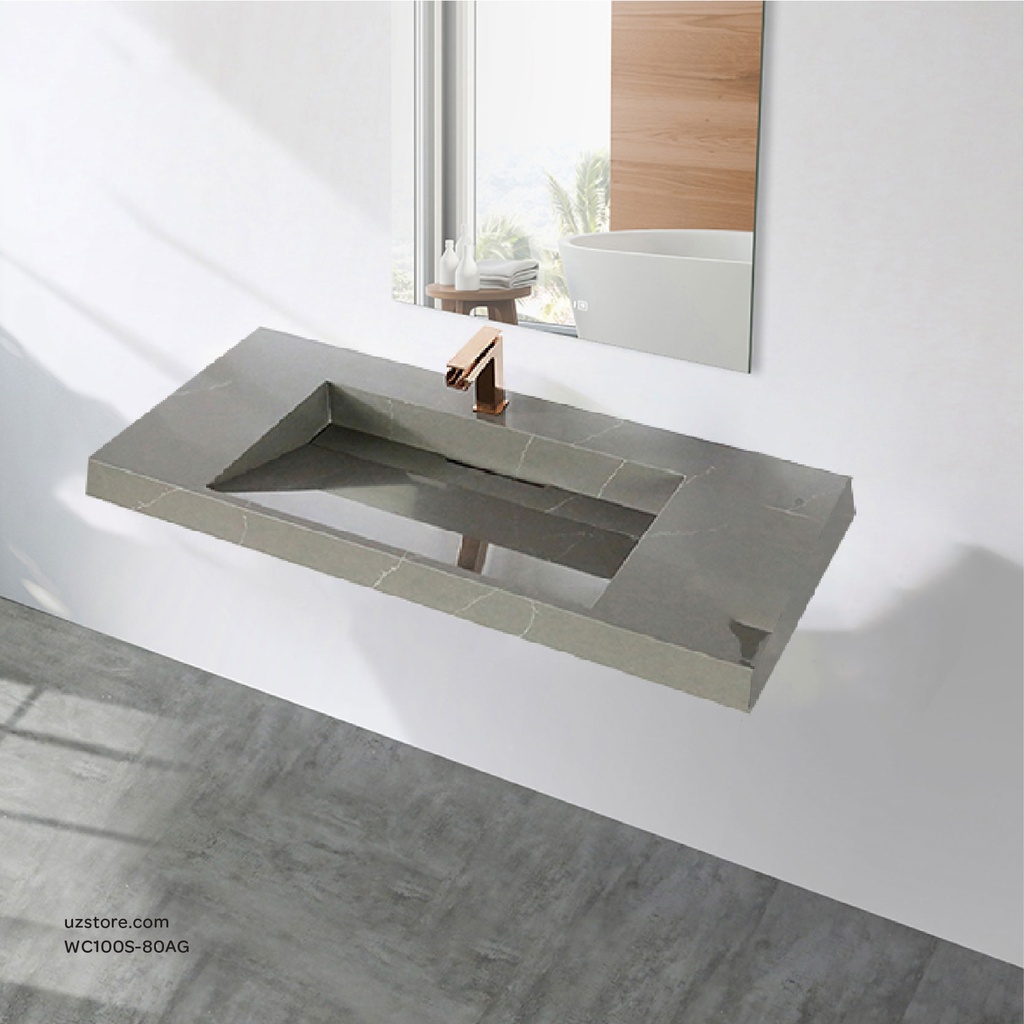 Sintered stone basin Sink on the middle 80S Armani gray  80x50x13cm