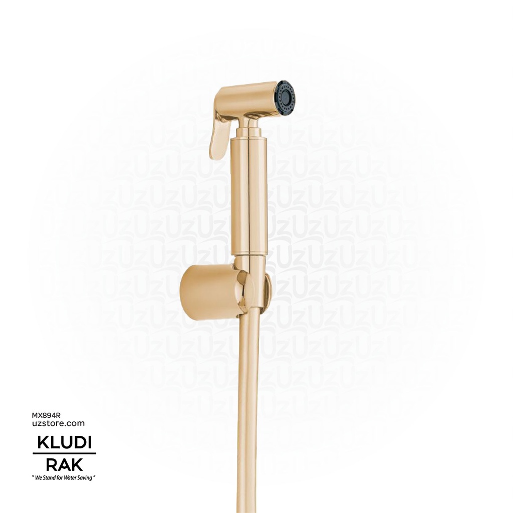 KLUDI RAK Brass Shattaf with Supreme Hose and
 Wall Bracket Rose Gold, RAK32002.RG1