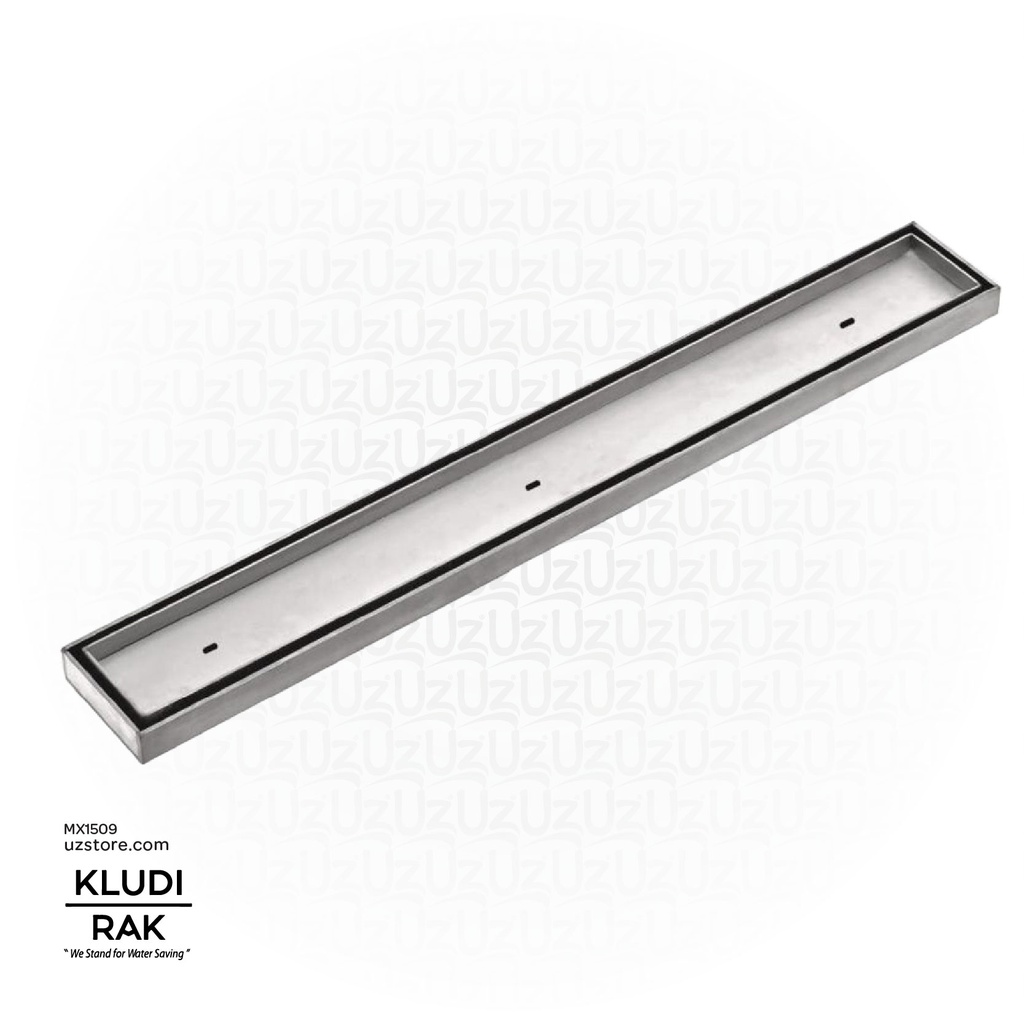 KLUDI RAK Shower Channel Tile Insert with Smell Prevention and opening key  Channel 800x80mm SS 304 Satin - finish RAK90722