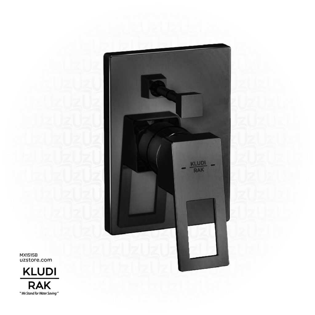 KLUDI RAK Pacific Concealed Single Lever Bath and
 Shower Mixer, Trim Set Matt Black RAK38076.BK2