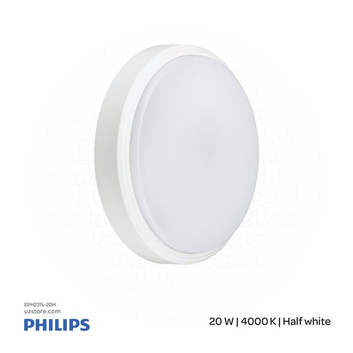 [EPH231L-20H] Philips CoreLine Wall-mounted WL140V LED20S/840 PSU W 20 W, D390 mm, 2200 lumen, 4000 K, IP65 Half white 911401847682