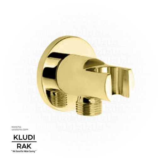 [MX1471G] KLUDI RAK Wall Supply with Shower Holder DN 15,
 32 x 89mm, Gold RAK22082.GD1