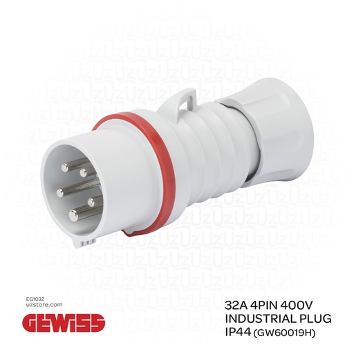 [EG1032] GEWISS 32A 4PIN 400V Industrial Plug IP44 (GW60019H)
