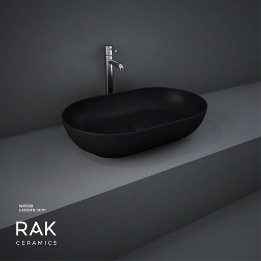 [WR158B] RAK Ceramic Feeling Oval Top Counter Wash Basin Matt Black FEECT5500504A