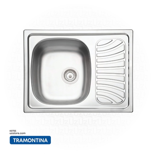 [KST55] Tramontina Stainless Steel Sink 62x50 1VB No Hole Perf Alpha 34 R 93827/602