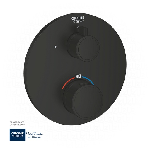 [GR1022122430] GROHE Grohtherm Safety mixer for 1 outlet with shut off valve , 1022122430 , matt black