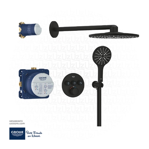 [GR34863KF0] GROHE Grohtherm SmartControl Concealed shower system with Rainshower SmartActive 310 , 34863KF0 , phantom black
