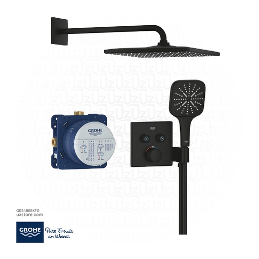 [GR34865KF0] GROHE Grohtherm SmartControl Concealed shower system with Rainshower Mono 310 Cube , 34865KF0 , phantom black