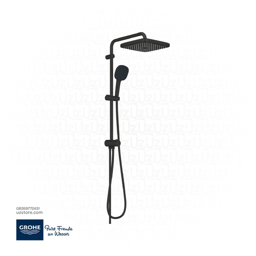 [GR269772431] GROHE Tempesta System 250 Cube Shower system with diverter for wall mounting , 269772431 , matt black