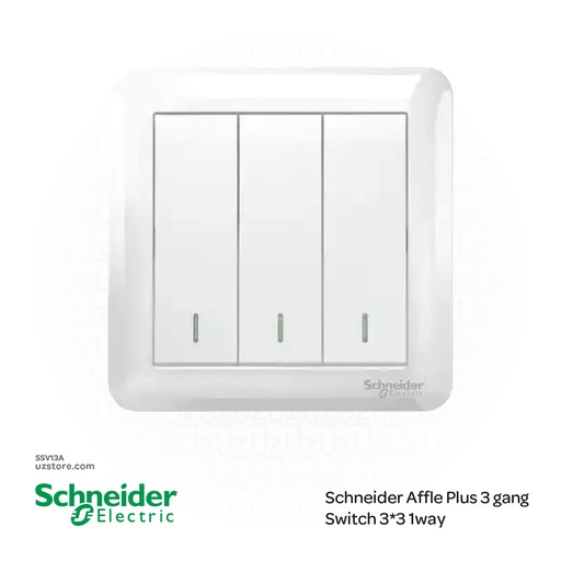 [SSV13A] Schneider Affle Plus 3 gang switch 3*3 1way