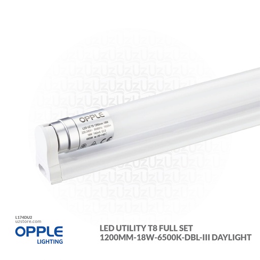 [L174DU2] OPPLE LED Utility T8 Full set LED-U2-T8 Set-1200mm-18W-6500K-dbl-III Daylight 802003006610