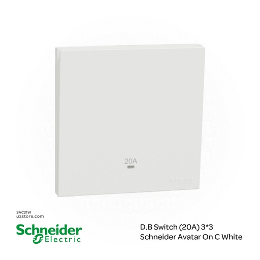 [SAC31W] D.B Switch (20A) 3*3 Schneider Avatar On C White
