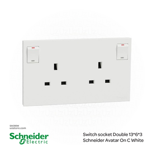 [SAC66W] Switch socket Double 13*6*3 Schneider Avatar On C White