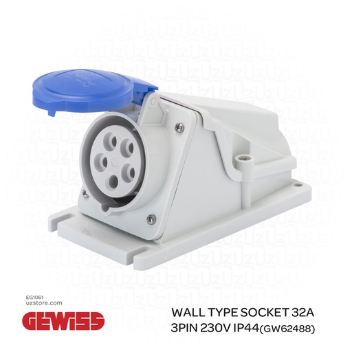 [EG1061] GEWISS WALL TYPE SOCKET 32A 3PIN 230V IP44(GW62488)