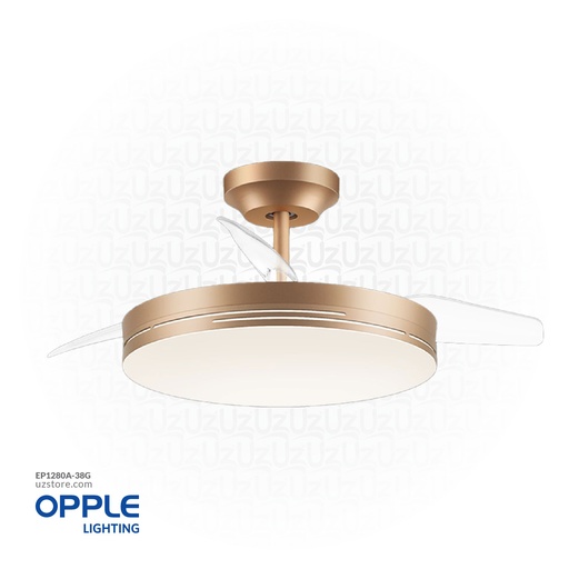 [EP1280A-38G] OPPLE Decorative Fan with LED FSD-ERd420-38W-Step-GD-Windys 3-GP 525001015000
