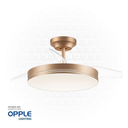 [EP1280A-38G] OPPLE Decorative Fan with LED FSD-ERd420-38W-Step-GD-Windys 3-GP 52500101500