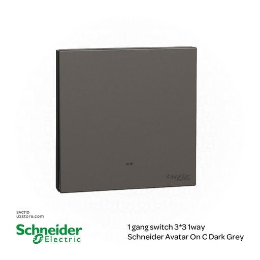 [SAC11D] 1 gang switch 3*3 1way Schneider Avatar On C Dark Grey