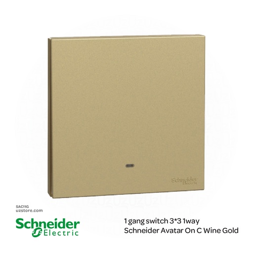 [SAC11G] 1 gang switch 3*3 1way Schneider Avatar On C Wine Gold