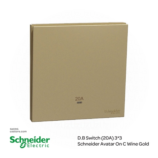 [SAC31G] D.B Switch (20A) 3*3 Schneider Avatar On C Wine Gold