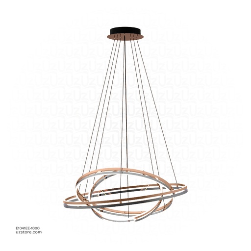 [E1041EE-1000] Pendant lamp Ø:1000*1
800*1
600*1 Stainless steel Rose gold+Mirror Black 3000K , 81616-10+8+6