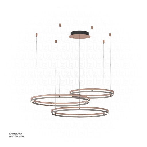 [E1041EE-800] Pendant lamp Ø:800*2
600*1 Stainless steel Rose gold+Mirror Black 3000K , 81616-8+8+6