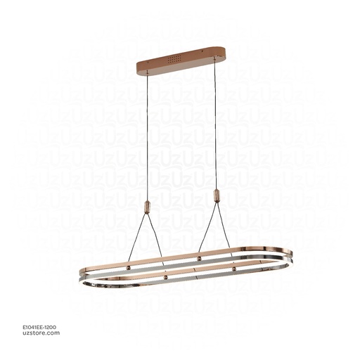 [E1041EE-1200] Pendant lamp L:1200*W280 Stainless steel Rose gold+Mirror Black 3000K , 81616-1200*280