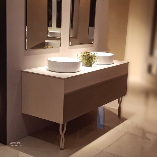 [WCV1147K] Vlavu Bathroom Vanity, Khaki Color, Stone Top: 1500*550*12mm Main Cabinet: 1490*545*450mm, CS.12.0027