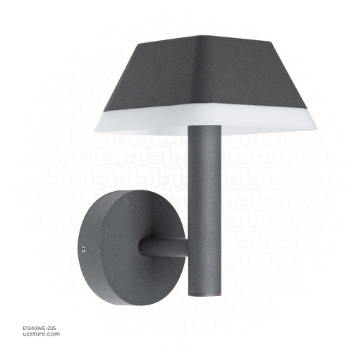 [E1349WE-235] Outdoor LED light, Matt Black, 12W, 3000-3500K, Die casting aluminum+PC(anti UV), SMD, 195*155*235mm, SH-W2022111FD