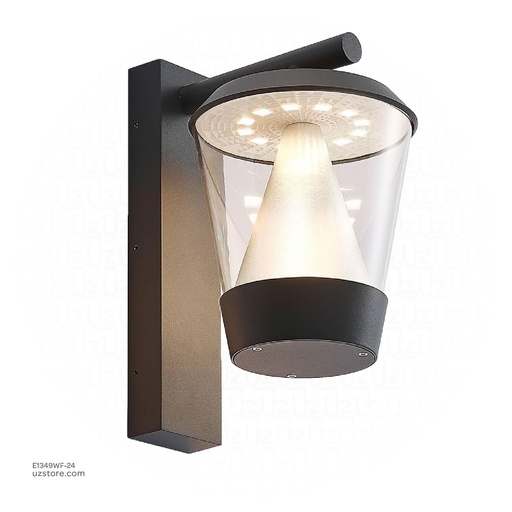 [E1349WF-24] Outdoor LED light, Matt Black, 24W, 3000-3500K, Die casting aluminum+PC(anti UV), SMD, 260*220*340MM, SH-W202237L-CB