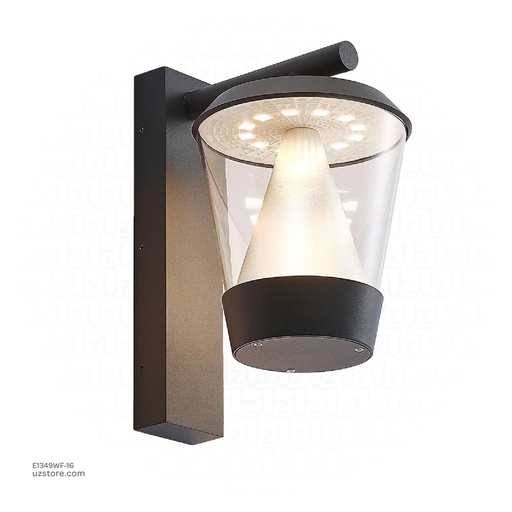 [E1349WF-16] Outdoor LED light, Matt Black, 16W, 3000-3500K, Die casting aluminum+PC(anti UV), SMD, 220*170*190MM, SH-W202237S-DB