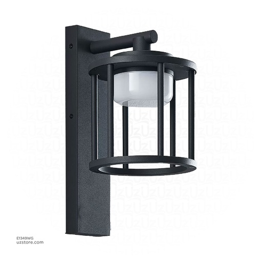 [E1349WG] Outdoor LED light, Matt Black, 18W, 3000-3500K, Die casting aluminum+PC(anti UV), SMD, 170*212*340MM, SH-W202291RD-CB