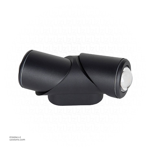 [E1349WJ-2] Outdoor LED light, Matt Black, 2*5W, 3000-3500K, Die casting aluminum+lens, BRIDGELUX, 80*63*180MM, SH-W0534-2T