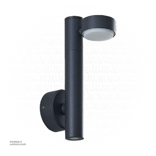 [E1349WK-2] Outdoor LED light, Matt Black, 2*5W, 3000-3500K, Die casting aluminum+PC(anti UV)+glass, SMD+COB, 115*65*250mm, SH-W202292PC-1