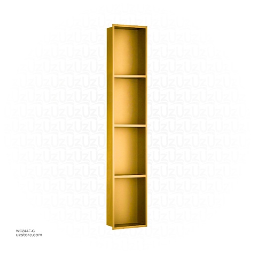 [WC244F-G] Gold Stainless steel Quadruple Niche wall with light 120x28x12.5cm , B4024K-LED-L