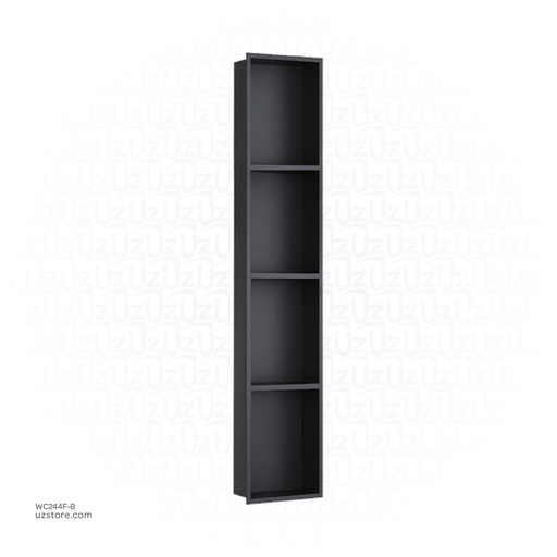[WC244F-B] Matt Black Stainless steel Quadruple Niche wall with light  , B4024B-LED-L