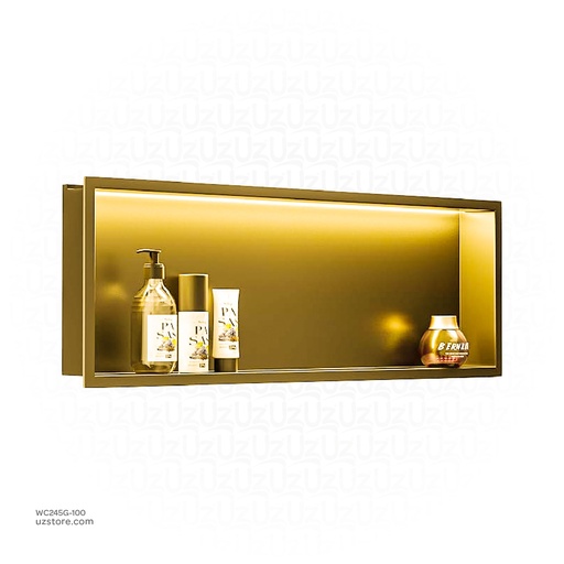 [WC245G-100] Gold Stainless steel Single Niche walls with light 100x50x12.5cm , B10021K-LED