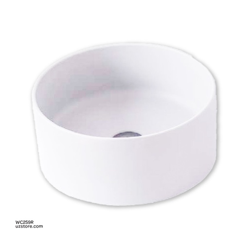 [WC259R] Basin,round, made of Corian, White Matt KZA-23106090B 360*360*170