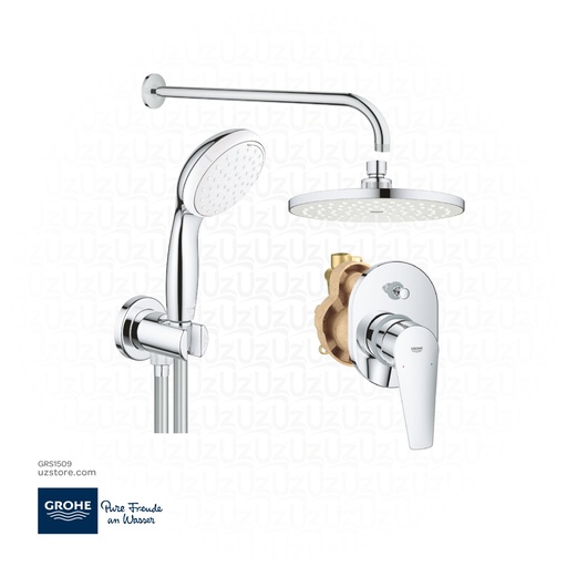 [GRS1509] GROHE Concealed Shower Bundle 509 (BauEdge OHM set bath  +Concealed body+ Head Shower 20 cm + Hand Shower set +shower arm 40 cm ) 