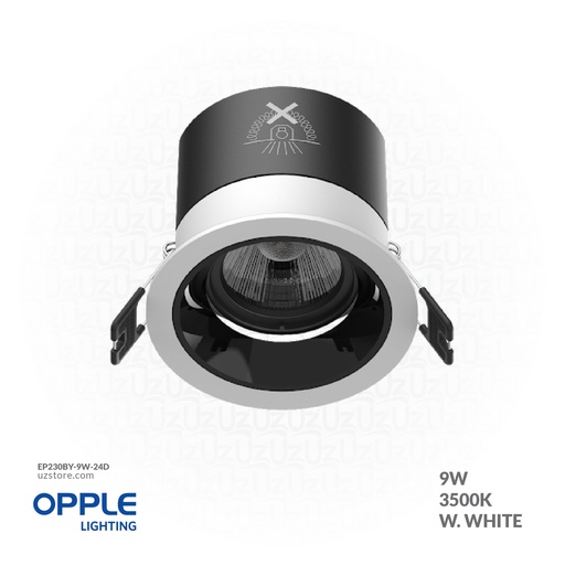 [EP230BY-9W-24D] OPPLE LEDSPOT RA-BY-24D-BK 9W , 3500K Warm White , 541003812500