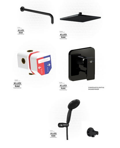[KRS1203B] KLUDI RAK Concealed Black Shower Bundle 203B  