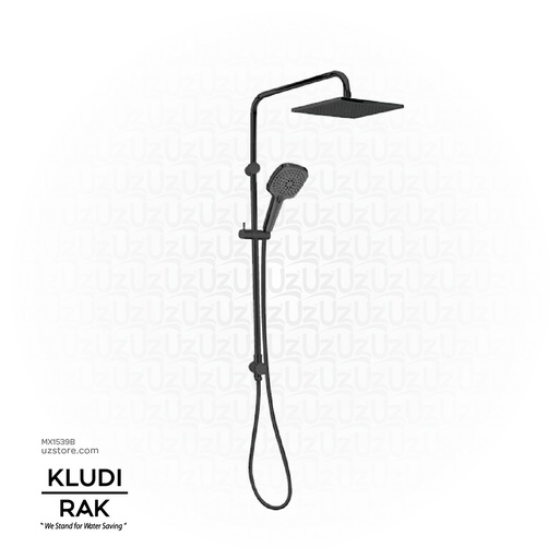 [MX1539B] KLUDI RAK Dual shower system L-shape L = 960 mm RAK48043.BK2 Matt Black 