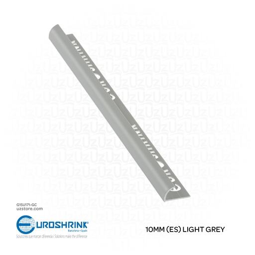 [G15U171-GC] UROSHRINK Spain Tile Corner Plastic Trim 171-GC Gris Claro 10MM (ES) Light Grey