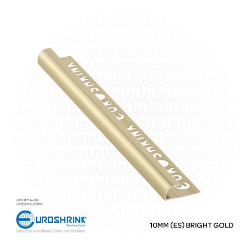 [G15U171A-OB] UROSHRINK Spain Tile Corner Steel Trim 171A-OB Oro brillo 10MM (ES) Bright Gold