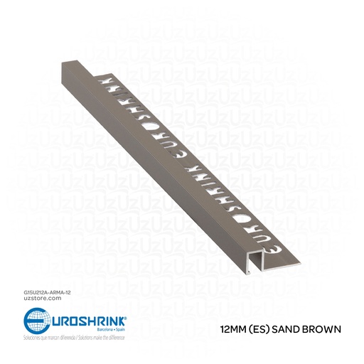 [G15U212A-ARMA-12] UROSHRINK Spain Tile Corner Steel Trim 212A-ARMA-12 Arena Marron 12MM (ES) Sand Brown
