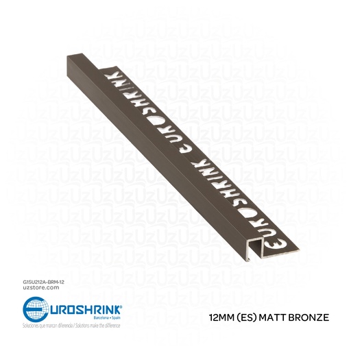 [G15U212A-BRM-12] UROSHRINK Spain Tile Corner Steel Trim 212A-BRM-12 Bronce Mate 12MM (ES) Matt Bronze 