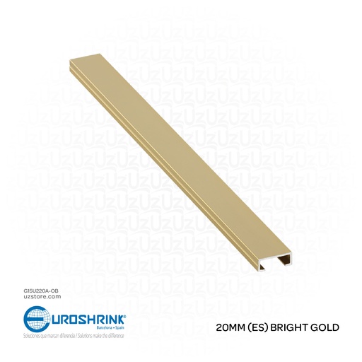 [G15U220A-OB] UROSHRINK Spain Tile Corner Steel Trim 220A-OB Oro Brillo 20MM (ES) Bright Gold
